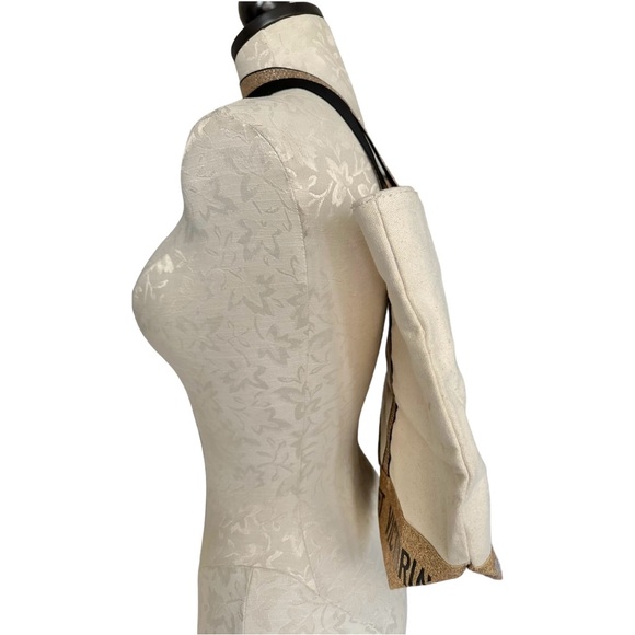 Victoria’s Secret Canvas & Gold Glitter Trim Tote Bag Zipper Top - Picture 4 of 14